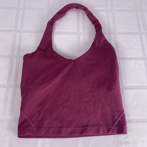 Lululemon Mauve Halter Tank Top Built In Bra Yoga Athletic Size 2